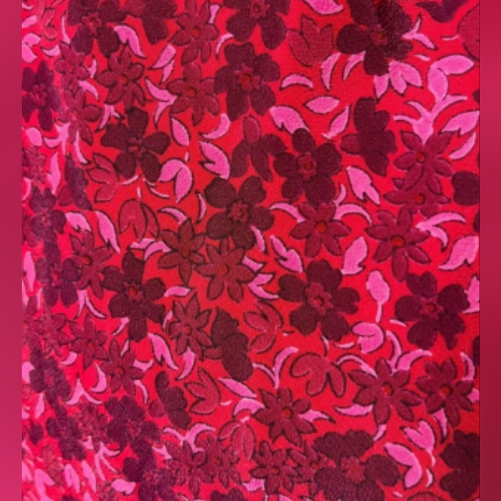 5/$50 EUC Vintage Express Slip Dress Floral Lace Side Zip 90's Pink/Red Sz.9/10 - Picture 6 of 9